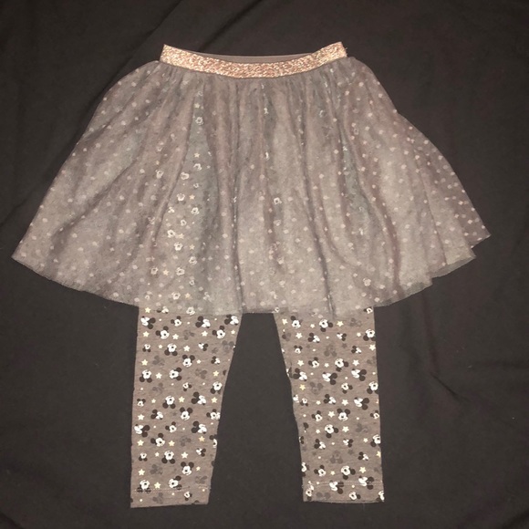 Disney Other - DISNEY MICKEY MOUSE gray tulle skirt leggings